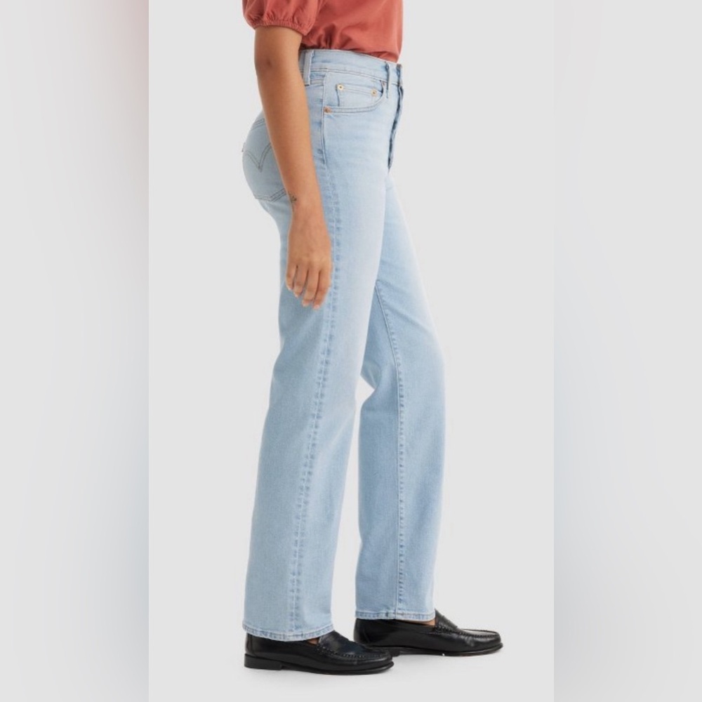 Levi’s Light Wash Ribcage High Rise Straight Leg Denim Jeans 29 Twenty Nine - Picture 2 of 12